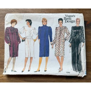 Vintage Vogue's Basic Design 1245 Women's Size 14-18 Uncut 1980s - Picture 1 of 5