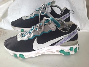 Nike React Element 55 Black Silver Turquoise Mens UK10 - Picture 1 of 12