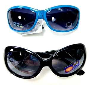 Occhiali da sole bambina plastica moda uno blu uno nero 2 paia - Foto 1 di 2