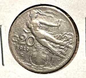 Italia 1919 R 20 centesimi KM 44 XF - Foto 1 di 2