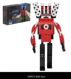 Skibidi Toilet Speaker Titan Action Figure Building Block Kit,Red Skibidi/189pcs - Picture 1 of 7