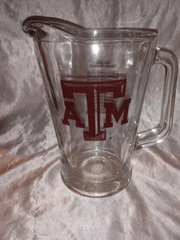 TEXAS A & M AGGIES BEER GLASS PITCHER LARGE MUG 60 OZ WRITTEN WAR HYMN HEAVY Cover