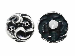 Biker Skull Concho Vintage For Wallets, Pouches, Bags, Belts, Dog Collars - Picture 1 of 2