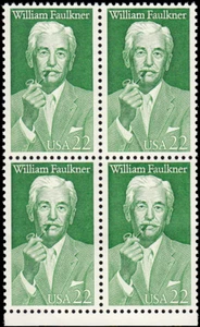US Briefmarke #2350 - 1987 22¢ William Faulkner, EzGrade™ ss, postfrisch, (4er Block) - Bild 1 von 3