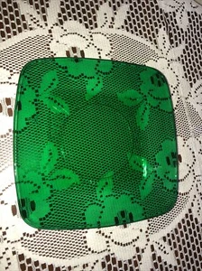 1 Vintage Anchor Hocking Wald Grün Quadratisch Teller 8 3/8" Charm - Bild 1 von 3