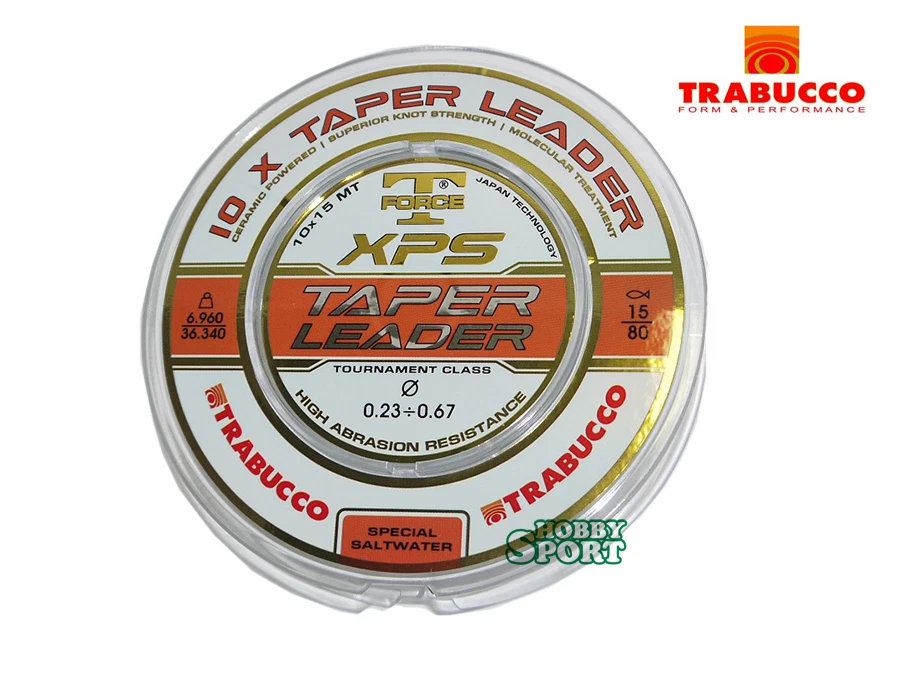 FILO CONICO XPS TAPER LEADER 0,23 - 0,67 NEUTRO SURFCASTING TRABUCCO 10 X 15 MT - Immagine 1 di 1