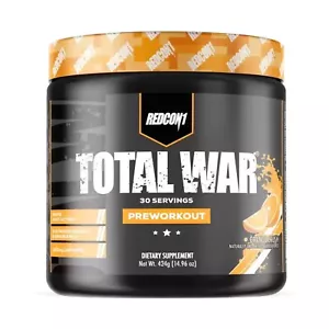 REDCON1 TOTAL WAR PRE-WORKOUT STIM CAFFEINE ENERGY FOCUS 424G ORANGE CRUSH - Picture 1 of 1