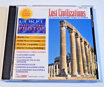 Lost Civilizations Cd-Rom Corel Screen Savers Wallpaper Windows & Mac Used -Nice - Image 1 of 4