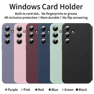 Leather Smart Cover Card case No-flip answering For Samsung S25Ultra/S24/S23/S22 - Foto 1 di 18