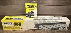 NOS Thule 598 6 Pr. Horizontal Ski Carrier Mounts & C-5 Clamp-Ons Sealed - Picture 1 of 8