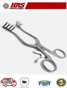 Weitlaner Set Retrattore - 4,5", 5,5", 6,5", 7" - 4 Pezzi Prong Chirurgico Veterinario - Foto 1 di 4