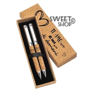 Set composto da una penna twist e una matita, con fusto in sughero LOVE SAN VALE - Imagen 1 de 5