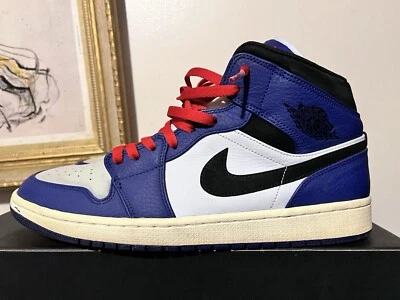 Nike Air Jordan 1 One Mid SE 2018 para hombre azul real profundo blanco talla 13 usadas raras Foto 1 de 4