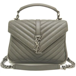 SAINT LAURENT Handbag College 2WAY 428056 Leather Gray/252086 - Picture 1 of 8
