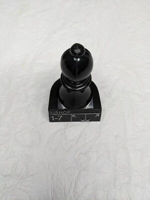 Black Bishop Chess Piece Collectors Chess Teacher Replacement Pieces Cardinal - Image 1 of 3