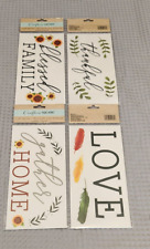 Lot of 4 Crafter's Square Decals ~ Blessed Family Thankful & Gather Home Love