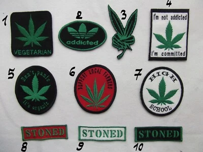 Weed patches , Marijuana patches , hippie patches, vegetarian , tribal design - Image 1 of 4