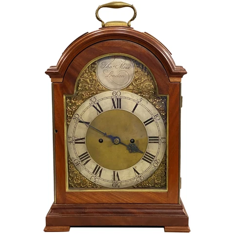 18th Century Thomas Moss, London, Fusee Bracket Clock in Mahogany Case Cover