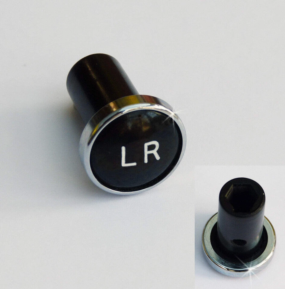 Lucas Type Classic Car Chrome Rimmed Black LR Long Range Knob, Riley Wolseley - Image 1 of 1
