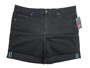 NEW RELEASE LuLaRoe Denim Boyfriend Shorts Size 34 Black Dark Wash Nwt - Picture 1 of 8