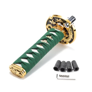 15cm Green Samurai Sword JDM Manual Shift Knob Shifter Alloy Katana Adapter - Picture 1 of 2