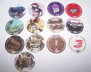 11th  Print  Set  25  Cent AAFES  Pogs 2008 printing   All 13 pogs Very Fine.  - Picture 1 of 2