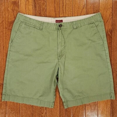 Pantalón corto Merona para hombre talla 42 verde helecho chino frente plano club 100 % algodón Foto 1 de 4