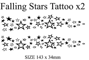Falling Stars Temporary Tattoo x2 - Picture 1 of 1
