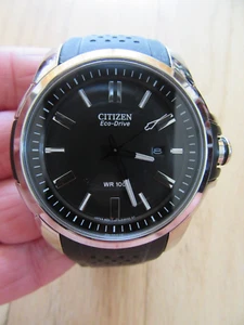 CL/MEN'S CITIZEN J810-S082781 ECO DRIVE WEEKENDER WATCH/BLACK DIAL/RUBBER BAND! - Picture 1 of 6