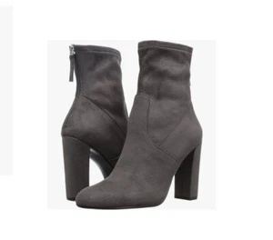 Stivaletti Steve Madden 'Brisk' grigi scamosciati zip posteriore tacco a blocco taglia 10 - Foto 1 di 5