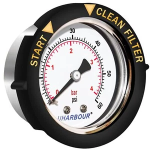 Pool Filter Pressure Gauge Water Proof 60psi 1/4"NPT Back Mount 2" Dial Pool ... - Picture 1 of 1