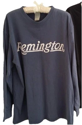 Remington Vintage Long Sleeve Tee Shirt Size L Buck Deer Blue - Imagem 1 de 3