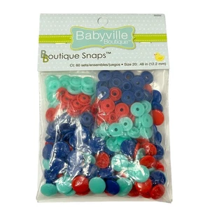 Babyville Boutique Snaps Set Of 60 Size 20 48 Blue Red Mint 35033 - Picture 1 of 4