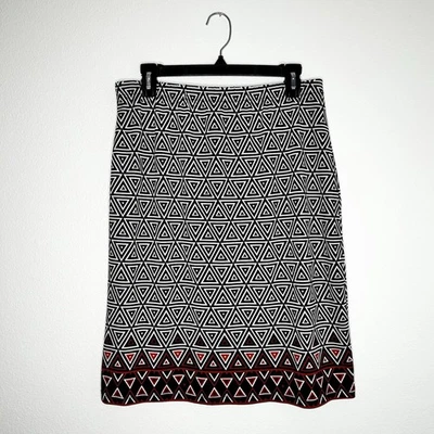 Chicos Black & White Geo Print Pull-On Mini Skirt Size 1/ M EUC - Image 1 of 4