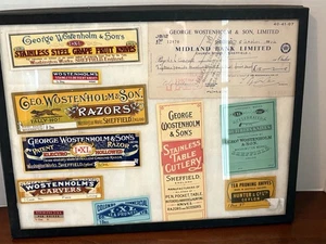 Vint. Razor & Cutlery Advertising Lot w/ Case #1... Wastennholm, Colombo, Hunter - Picture 1 of 11