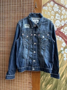 Giacca camionista True Religion Big T denim taglia L - Foto 1 di 11