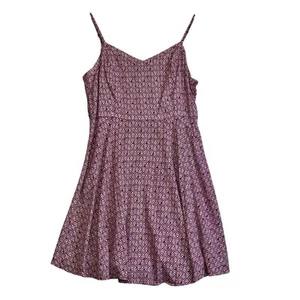 Old Navy Purple White Sleeveless Geometric Print Smocked Stretch Dress Size XXL - Picture 1 of 7