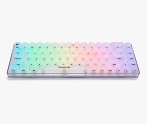 Higround Crystal Opal Basecamp 65% Mechanical USB Wired Gaming Keyboard, Whit... - Picture 1 of 10