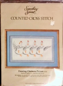 Dancing Chickens Picture cross stitch KIT Something Special 50126 Candamar - Picture 1 of 2