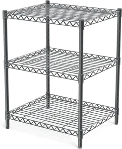 3 Tier Adjustable Storage Shelving Unit Metal Organizer Wire Rack Shelf Gray - Picture 1 of 6