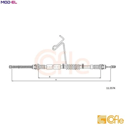 CABLE PULL PARKING BRAKE 11.5574 FOR FORD TRANSIT/Bus/Platform/Chassis 2.4L 4cyl - Image 1 of 4