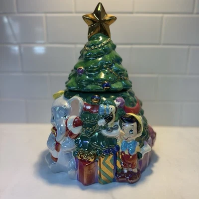 🎄RARE  DISNEY MICKEY & FRIENDS CHRISTMAS TREE COOKIE JAR LIMITED EDITION IN BOX - Image 1 of 4