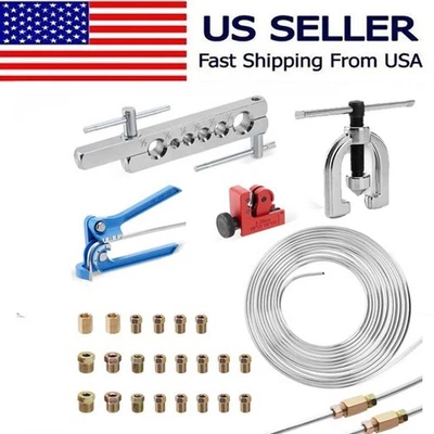 25 英尺 3/16 英寸锌涂层制动线套件和 16 个配件,2 个联合带 4 个螺母套件 — 第 1/4 张图片