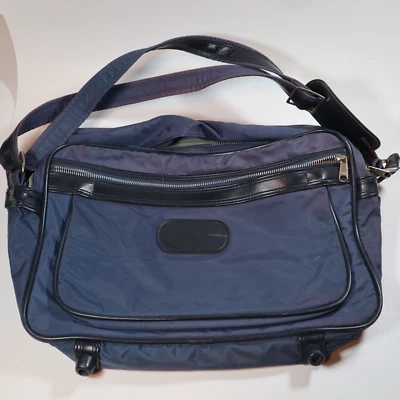 Bolso de viaje de fin de semana Jaguar vintage correa para el hombro azul marino lona 15" Foto 1 de 4