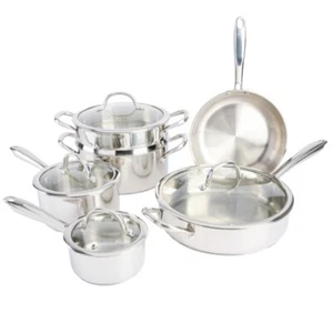 Kenmore Devon Set di pentole e padelle in acciaio inox 10 pezzi - Foto 1 di 5