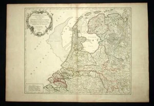 Carte géographique LES PROVINCES UNIES DES PAYS-BAS par Robert de Vaugondy 1753 - Imagen 1 de 5