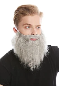 Bart Vollbart Grau Karneval Hipster Räuber Bandit Prophet Moses Gott 9537B - Bild 1 von 4