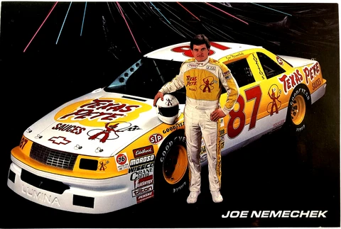 1992 JOE NEMECHEK #87 TEXAS PETE CHEVY LUMINA NASCAR BUSCH SERIES POSTCARD Cover