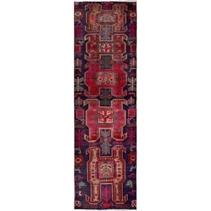 2'6"x8'10" Wine Red Vintage Zoroastrian Hand Knotted Pure Wool Runner Rug R631 - Picture 1 of 7