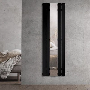 Calorifero per bagno verticale a muro 1600x450 mm nero termoarredo da soggiorno - Foto 1 di 9